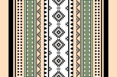 Geometrik etnik oryantal desensiz geleneksel tasarım arka plan, halı, duvar kağıdı. Giyim, ambalaj, Batik kumaşı, Vektör illüstrasyonu. Nakış tarzı, Sadu.