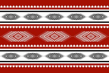 Geometrik etnik oryantal desensiz geleneksel tasarım arka plan, halı, duvar kağıdı. Giyim, ambalaj, Batik kumaşı, Vektör illüstrasyonu. Nakış tarzı, Sadu.