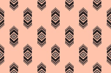 Geometrik etnik oryantal desensiz geleneksel tasarım arka plan, halı, duvar kağıdı. Giyim, ambalaj, Batik kumaşı, Vektör illüstrasyonu. Nakış tarzı, Sadu.