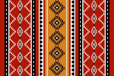 Geometrik etnik oryantal desensiz geleneksel tasarım arka plan, halı, duvar kağıdı. Giyim, ambalaj, Batik kumaşı, Vektör illüstrasyonu. Nakış tarzı, Sadu.