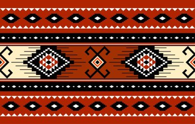 Geometrik etnik oryantal desensiz geleneksel tasarım arka plan, halı, duvar kağıdı. Giyim, ambalaj, Batik kumaşı, Vektör illüstrasyonu. Nakış tarzı, Sadu.