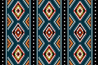 Geometrik etnik oryantal desensiz geleneksel tasarım arka plan, halı, duvar kağıdı. Giyim, ambalaj, Batik kumaşı, Vektör illüstrasyonu. Nakış tarzı, Sadu.