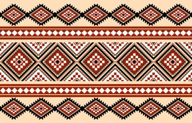 Geometrik etnik oryantal desensiz geleneksel tasarım arka plan, halı, duvar kağıdı. Giyim, ambalaj, Batik kumaşı, Vektör illüstrasyonu. Nakış tarzı, Sadu