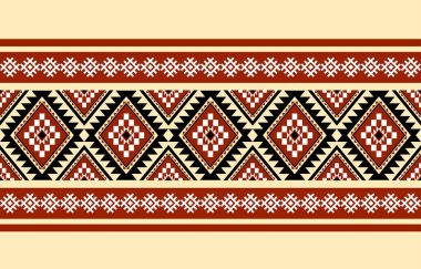 Geometrik etnik oryantal desensiz geleneksel tasarım arka plan, halı, duvar kağıdı. Giyim, ambalaj, Batik kumaşı, Vektör illüstrasyonu. Nakış tarzı, Sadu