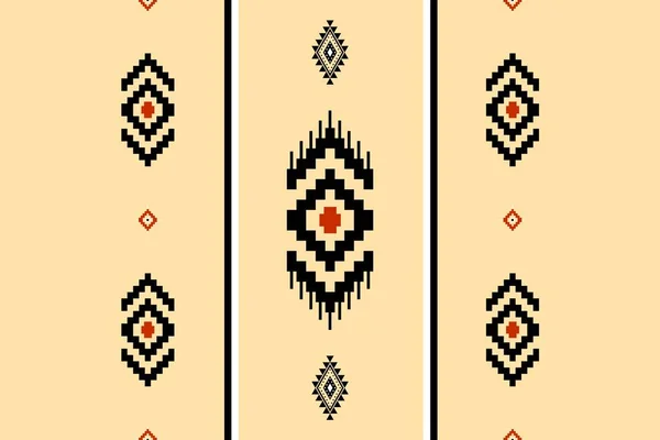 Geometrik etnik oryantal desensiz geleneksel tasarım arka plan, halı, duvar kağıdı. Giyim, ambalaj, Batik kumaşı, Vektör illüstrasyonu. Nakış tarzı, Sadu.