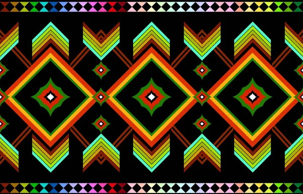 幾何学的な民族東洋のシームレスなパターンの伝統的なデザインの背景 カーペット バティック生地 ベクトルイラスト 刺繍スタイル サドゥ — ストックベクタ