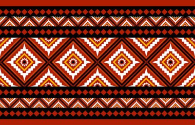 Geometrik etnik oryantal desensiz geleneksel tasarım arka plan, halı, duvar kağıdı. Giyim, ambalaj, Batik kumaşı, Vektör illüstrasyonu. Nakış tarzı, Sadu.