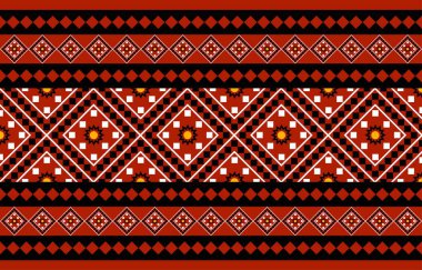 Geometrik etnik oryantal desensiz geleneksel tasarım arka plan, halı, duvar kağıdı. Giyim, ambalaj, Batik kumaşı, Vektör illüstrasyonu. Nakış tarzı, Sadu.