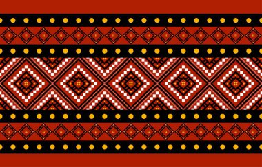 Geometrik etnik oryantal desensiz geleneksel tasarım arka plan, halı, duvar kağıdı. Giyim, ambalaj, Batik kumaşı, Vektör illüstrasyonu. Nakış tarzı, Sadu.