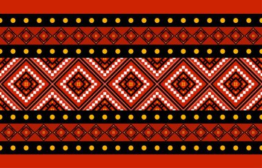 Geometrik etnik oryantal desensiz geleneksel tasarım arka plan, halı, duvar kağıdı. Giyim, ambalaj, Batik kumaşı, Vektör illüstrasyonu. Nakış tarzı, Sadu.