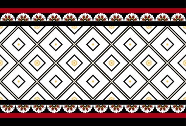 Geometrik etnik oryantal desensiz geleneksel tasarım arka plan, halı, duvar kağıdı. Giyim, ambalaj, Batik kumaşı, Vektör illüstrasyonu. Nakış tarzı, Sadu.