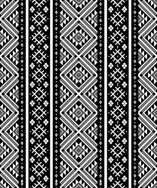 Geometrik etnik oryantal desensiz geleneksel tasarım arka plan, halı, duvar kağıdı. Giyim, ambalaj, Batik kumaşı, Vektör illüstrasyonu. Nakış tarzı, Sadu.