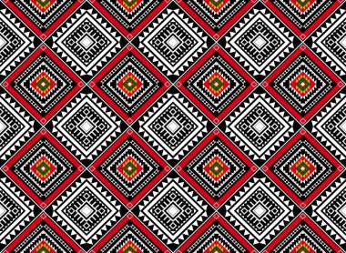 Geometrik etnik oryantal desensiz geleneksel tasarım arka plan, halı, duvar kağıdı. Giyim, ambalaj, Batik kumaşı, Vektör illüstrasyonu. Nakış tarzı, Sadu.