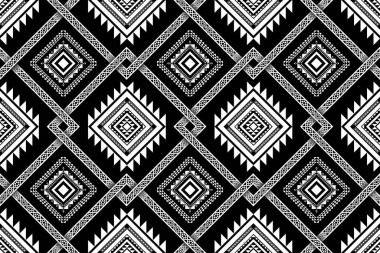 Geometrik etnik oryantal desensiz geleneksel tasarım arka plan, halı, duvar kağıdı. Giyim, ambalaj, Batik kumaşı, Vektör illüstrasyonu. Nakış tarzı, Sadu.