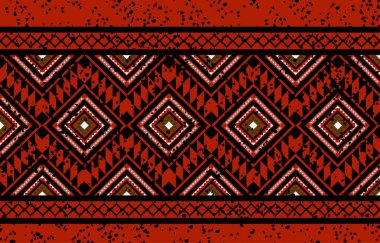 Geometrik etnik oryantal desensiz geleneksel tasarım arka plan, halı, duvar kağıdı. Giysiler, ambalaj, Batik kumaşı, Vektör illüstrasyonu. Nakış stili - Sadu, sadou, sado