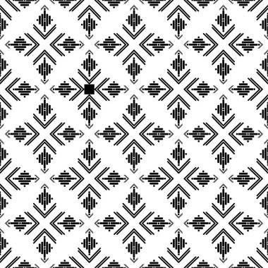 Geometrik etnik oryantal desensiz geleneksel tasarım arka plan, halı, duvar kağıdı. Giysiler, ambalaj, Batik kumaşı, Vektör illüstrasyonu. Nakış stili - Sadu, sadou, sado