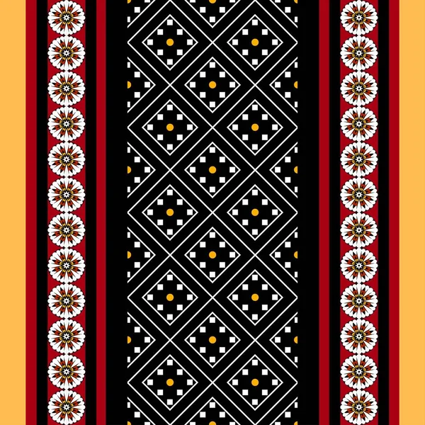 Геометрический Этно Восточный Бесшовный Узор Традиционный Дизайн Фона Ковра Обоев — стоковый вектор