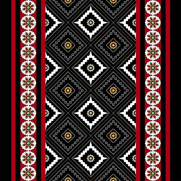 Geometrik etnik oryantal desensiz geleneksel tasarım arka plan, halı, duvar kağıdı. Giyim, ambalaj, Batik kumaşı, Vektör illüstrasyonu. Nakış tarzı, Sadu.