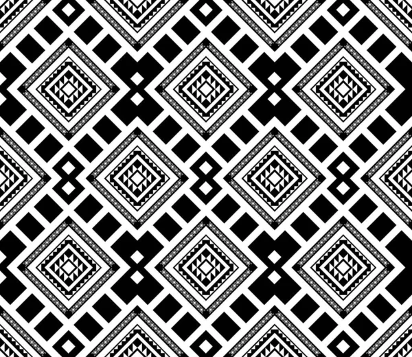 Geometrik etnik oryantal desensiz geleneksel tasarım arka plan, halı, duvar kağıdı. Giysiler, ambalaj, Batik kumaşı, Vektör illüstrasyonu. Nakış stili - Sadu, sadou, sado