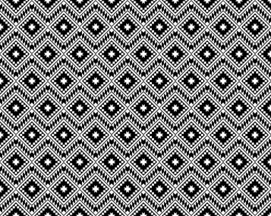 Geometrik etnik oryantal desensiz geleneksel tasarım arka plan, halı, duvar kağıdı. Giysiler, ambalaj, Batik kumaşı, Vektör illüstrasyonu. Nakış stili - Sadu, sadou, sado
