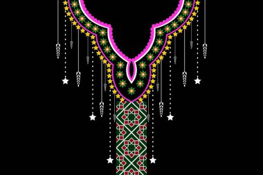 Geleneksel Geometrik Etnik Doğu deseni. Moda kadınları için çiçek işlemeli tasarım. Arka plan, duvar kağıdı, giysi ve ambalaj..