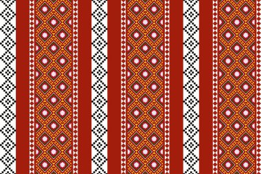 Geometrik etnik oryantal desensiz geleneksel tasarım arka plan, halı, duvar kağıdı. Giysiler, ambalaj, Batik kumaşı, Vektör illüstrasyonu. Nakış stili - Sadu, sadou, sado