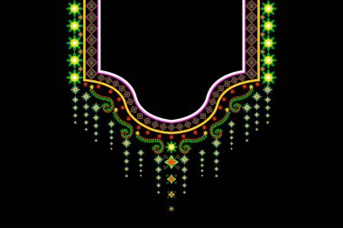 Geleneksel Geometrik Etnik Doğu deseni. Moda kadınları için çiçek işlemeli tasarım. Arka plan, duvar kağıdı, giysi ve ambalaj..