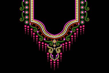 Geleneksel Geometrik Etnik Doğu deseni. Moda kadınları için çiçek işlemeli tasarım. Arka plan, duvar kağıdı, giysi ve ambalaj..