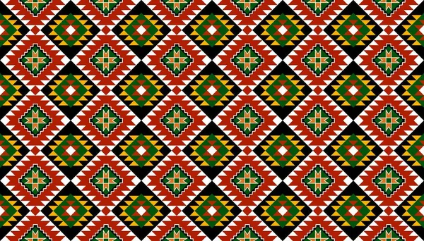 Geometrik etnik oryantal desensiz geleneksel tasarım arka plan, halı, duvar kağıdı. Giysiler, ambalaj, Batik kumaşı, Vektör illüstrasyonu. Nakış stili - Sadu, sadou, sado