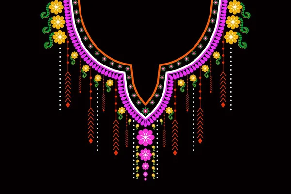 Geleneksel Geometrik Etnik Doğu deseni. Moda kadınları için çiçek işlemeli tasarım. Arka plan, duvar kağıdı, giysi ve ambalaj..