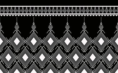 Geometrik etnik oryantal desensiz geleneksel tasarım arka plan, halı, duvar kağıdı. Giysiler, ambalaj, Batik kumaşı, Vektör illüstrasyonu. Nakış stili - Sadu, sadou, sado