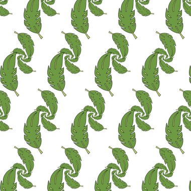 Vektör illüstrasyon, muz, meyve, iştah, beyaz arka plan üzerine çizim. Skeç, stiker.