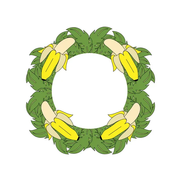 Vektör illüstrasyon, muz, meyve, iştah, beyaz arka plan üzerine çizim. Skeç, stiker.