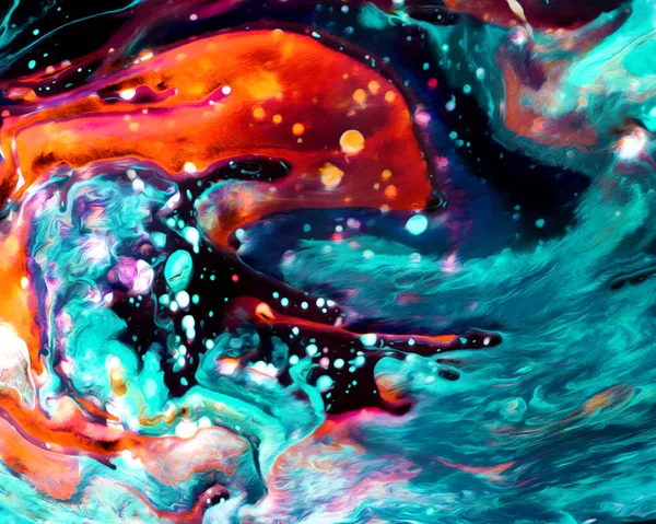 Background Design Painted Acrylic Oil Paint Fluid Liquid Color Mixture — Stock Photo, Image