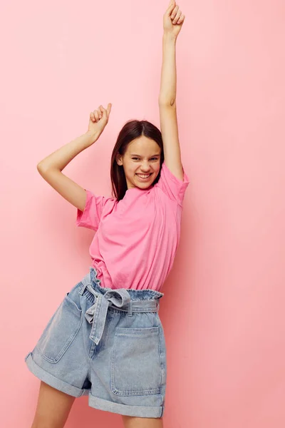 Positive woman summer style attractive look isolated background — Stock Photo, Image