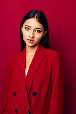 Güzel esmer çekici görünüş çekici kozmetik moda stüdyo modeli değişmemiş.