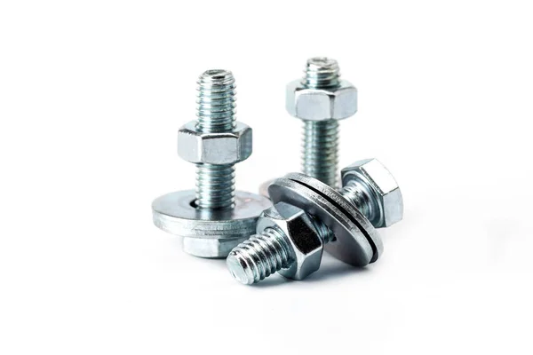 Mixed Screws Nails Industrial Background Home Improvement Bolts Nuts Close — Stock Photo, Image