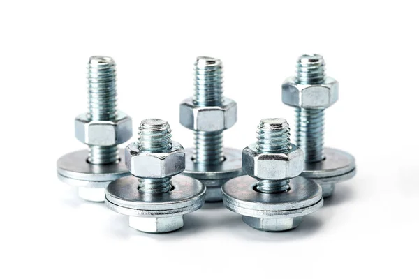 Schrauben Und Nägel Gemischt Industrieller Hintergrund Home Improvement Bolts Nuts — Stockfoto