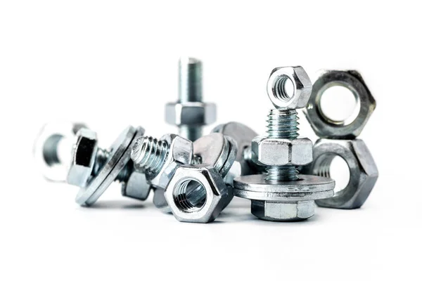 Schrauben Und Nägel Gemischt Industrieller Hintergrund Home Improvement Bolts Nuts — Stockfoto