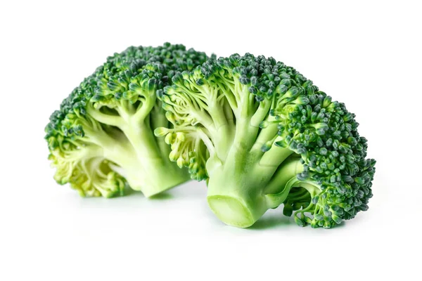 Makro Fotoğraf Yeşil Sebze Brokoli Beyaz Arka Planda Izole Edilmiş — Stok fotoğraf