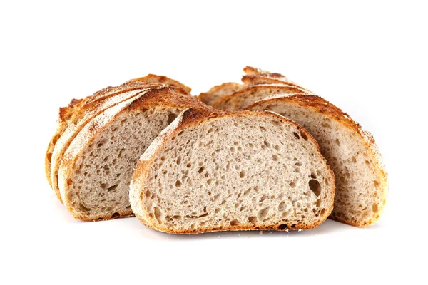 Pane Appena Sfornato Isolato Sfondo Bianco Ricetta Pane Sano Articoli — Foto Stock