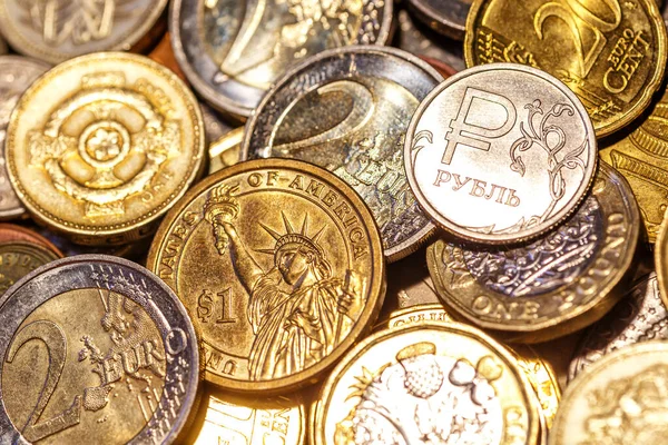 Fundo Moedas Euro Money United Reino Libra Coin Coins Numismatics — Fotografia de Stock