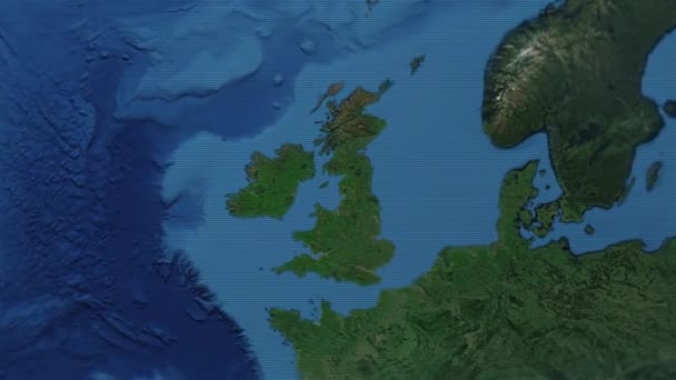 Le pays de la Grande-Bretagne sur la carte — Video