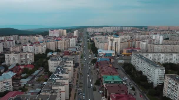 Kleine stad Stavropol vanaf een hoogte — Stockvideo