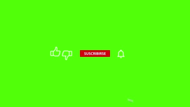 Spanish button to subscribe on a green background — стоковое видео