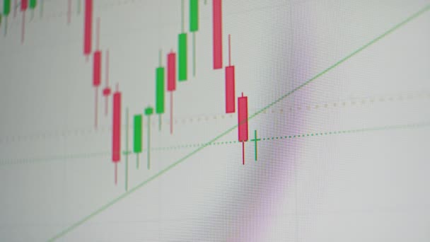 Negociação. Negociação na bolsa. Gráfico do preço das acções — Vídeo de Stock