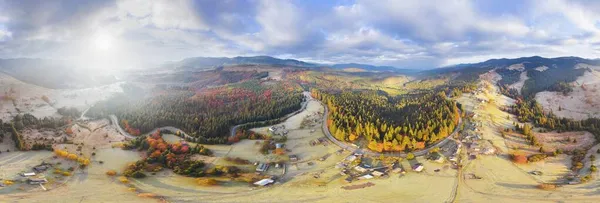 Повітряне Фото Прекрасної Гори Кривополь Проходить Через Карпати Україна Дрон — стокове фото