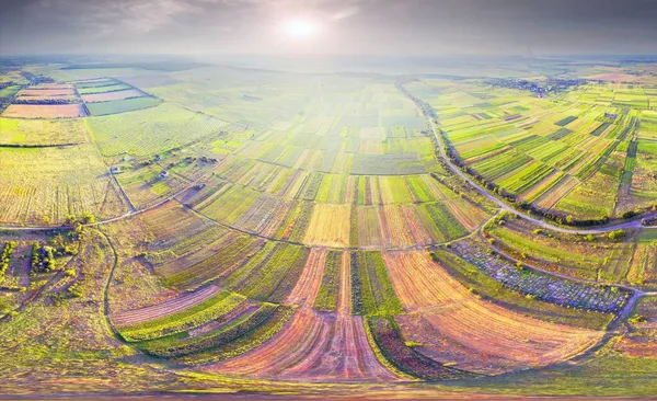 Voo Nos Campos Cidade Galich Aldeia Krilos Perto Grande Rio — Fotografia de Stock