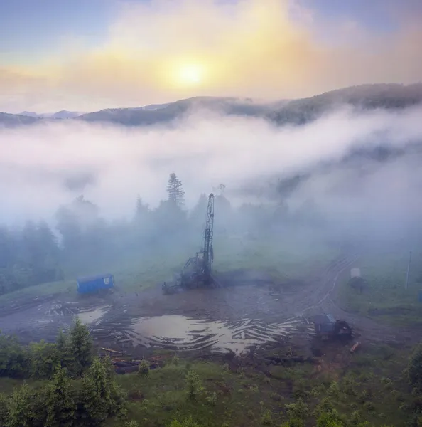 Φθινόπωρο Στα Καρπάθια Της Ουκρανίας Οξιά Και Κωνοφόρα Δάση Είναι — Φωτογραφία Αρχείου