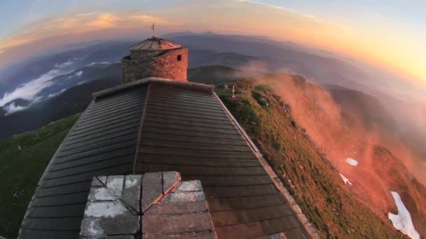 Cume Principal Dos Cárpatos Montenegro Antigo Observatório Pedra Pop Ivan — Vídeo de Stock